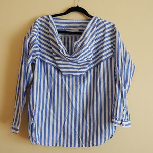 Loeil Stripe Cowl Neck Shirt